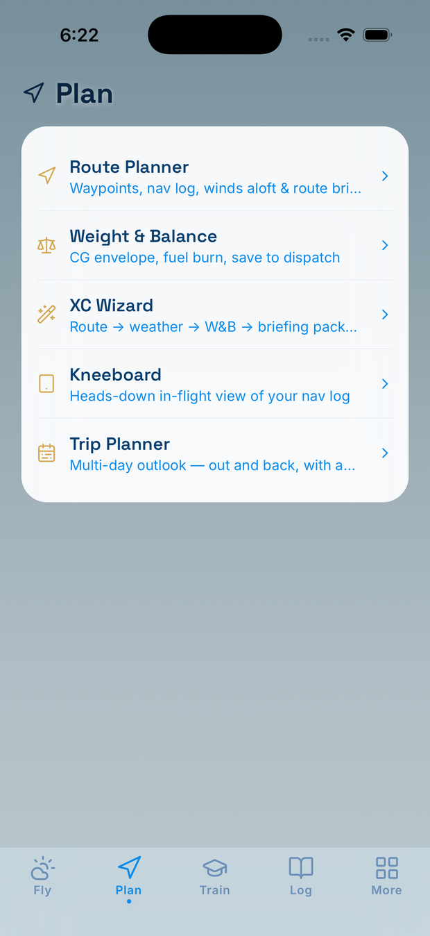 SkyBrief planning hub